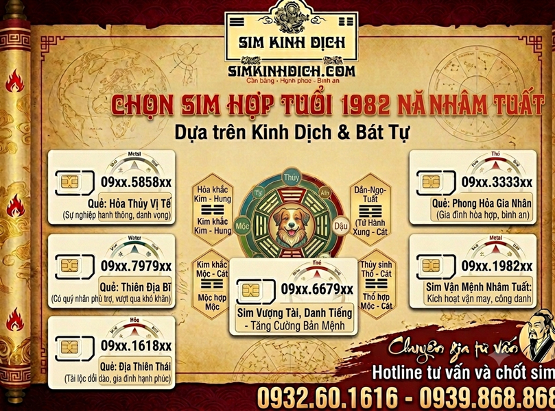 NỮ MỆNH THỦY 1982 CHỌN SIM SỐ GÌ HỢP